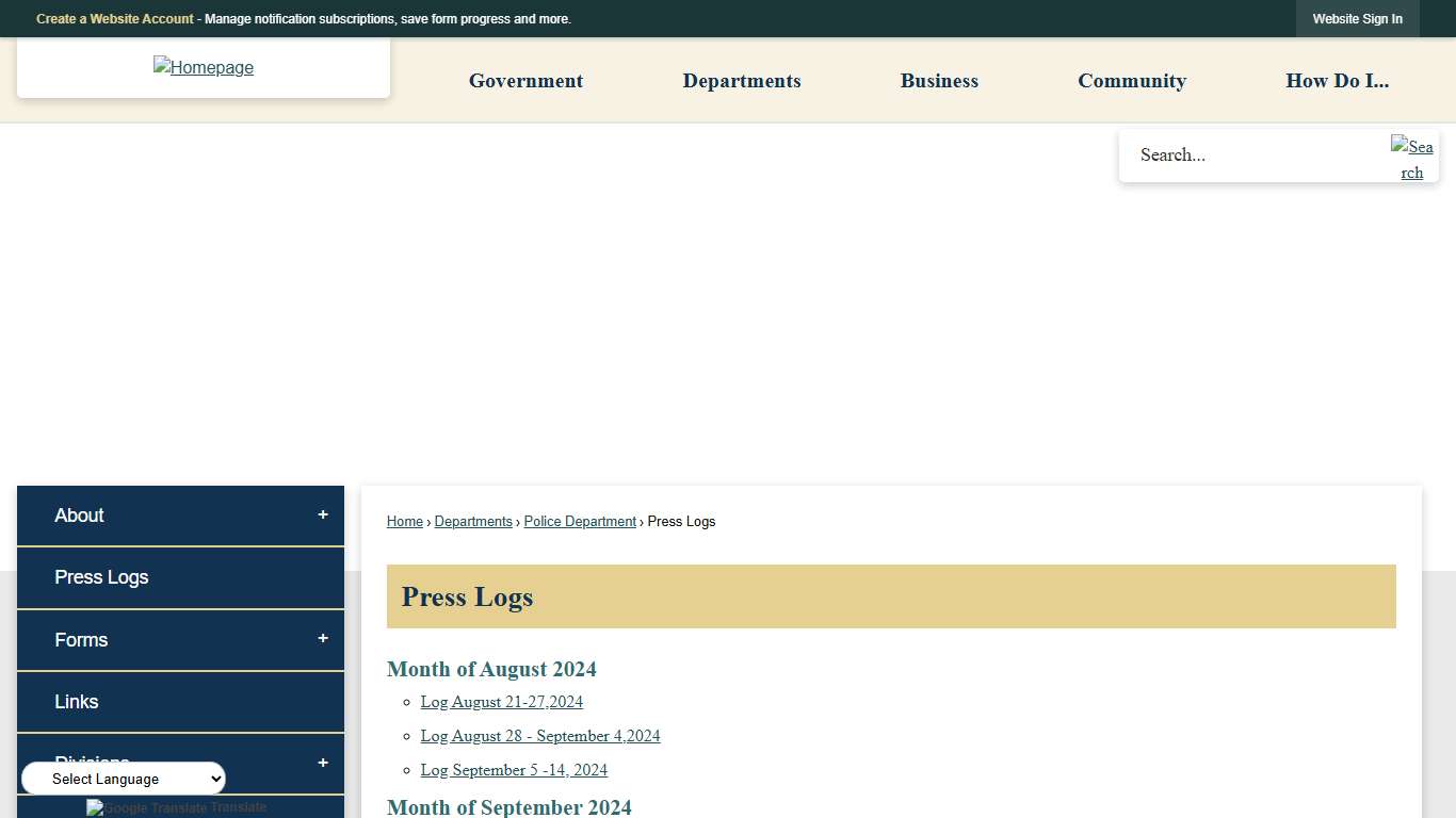 Press Logs | Oxford, MA